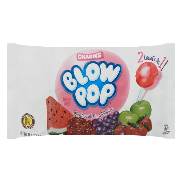 Blow Pop Assorted Bubble Gum Filled Lollipop Candy