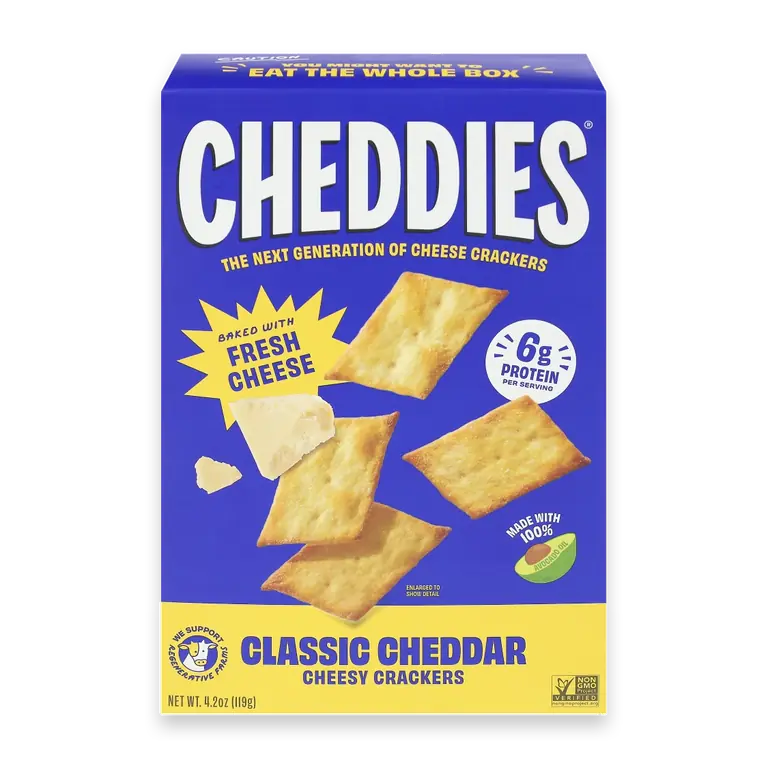 Classic Cheddar Baked Cheesy Crackers Box