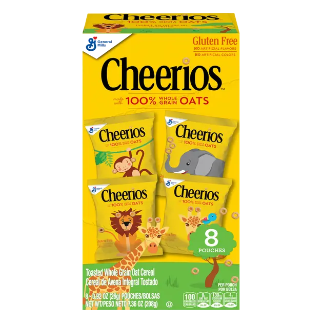 Gluten Free Toasted Whole Grain Oat Cereal Pouches - 8 ct