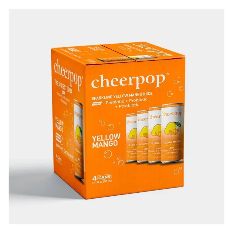 cheerpop Sparkling Mango Fruit Juice Drink, 11 fl oz/4pk