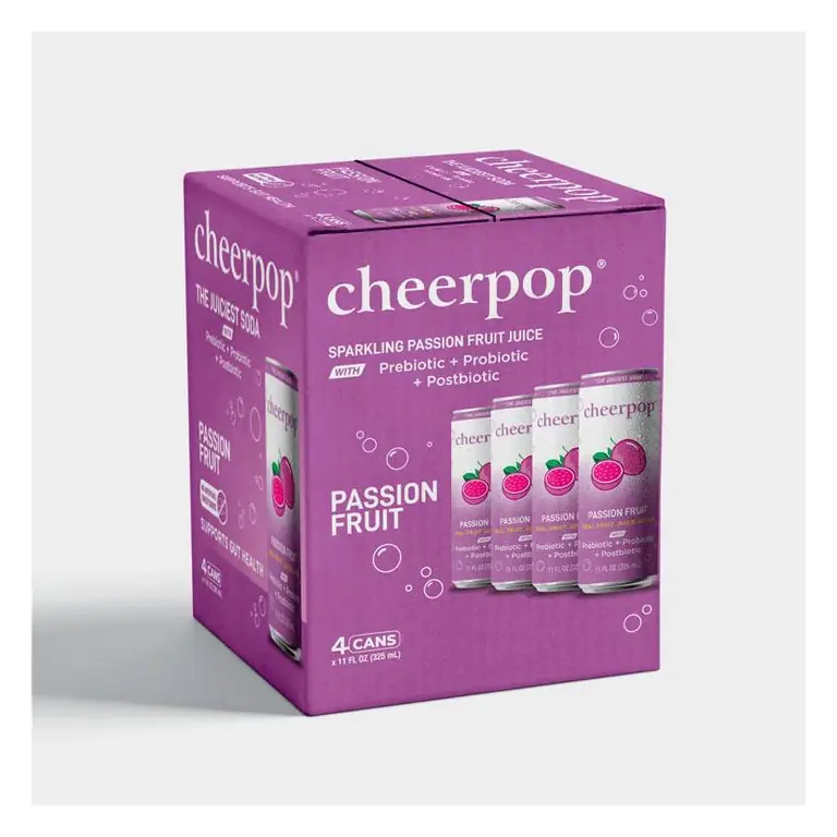 cheerpop Sparkling Passion Fruit Juice Drink, 11 fl oz/4pk