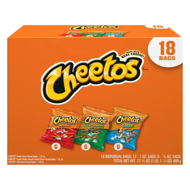 Assorted Cheese Flavored Snack Bags - 18 ct