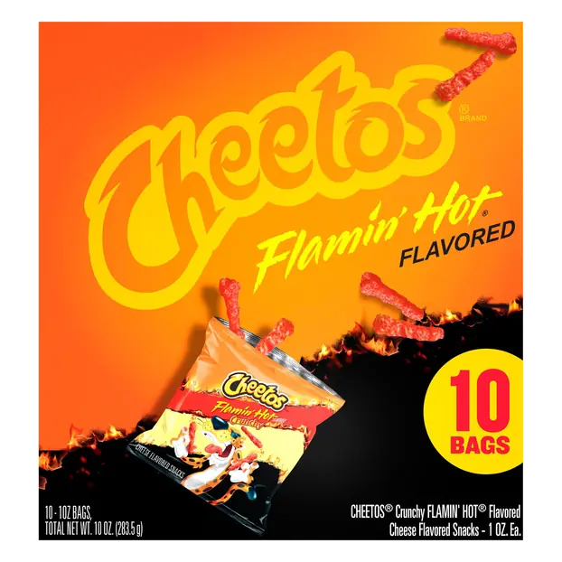 Cheese Flavored Snacks Crunchy Flamin' Hot - 10 ct