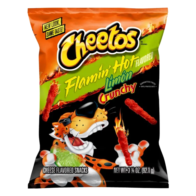 Crunchy Flamin' Hot Limn Cheese Flavored Snacks