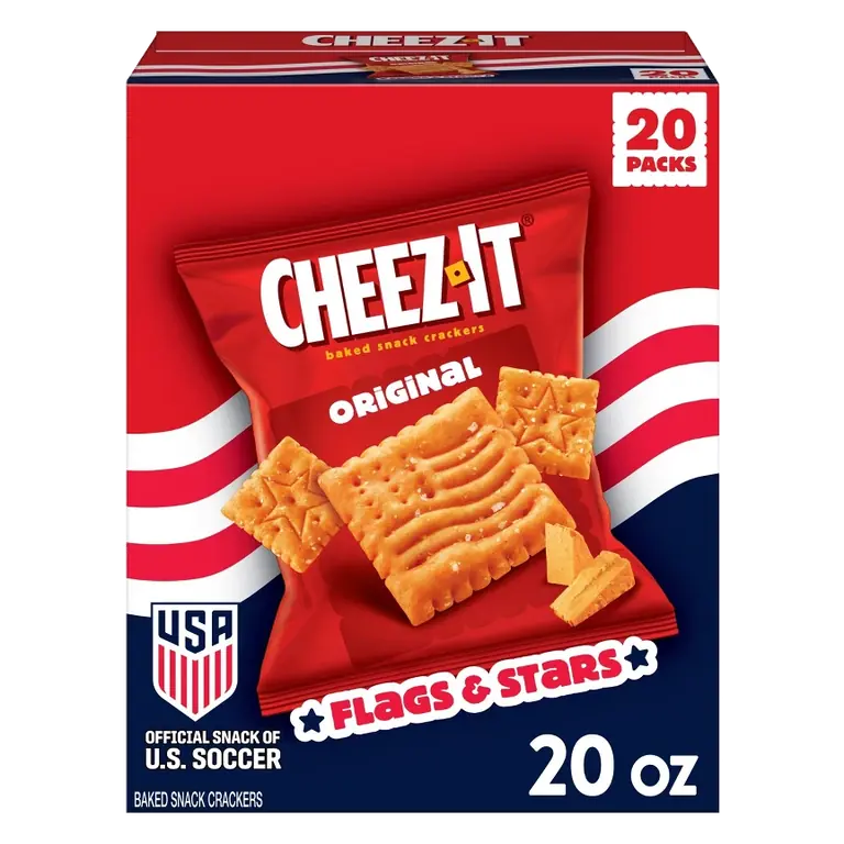 Cheez-It Original Flags and Stars Baked Snack Crackers Multipack, 20ct