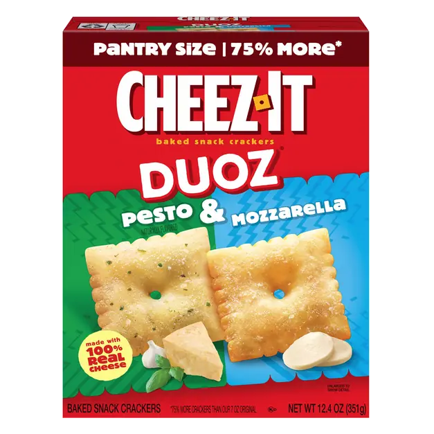 Duoz Pesto & Mozzarella Baked Snack Crackers