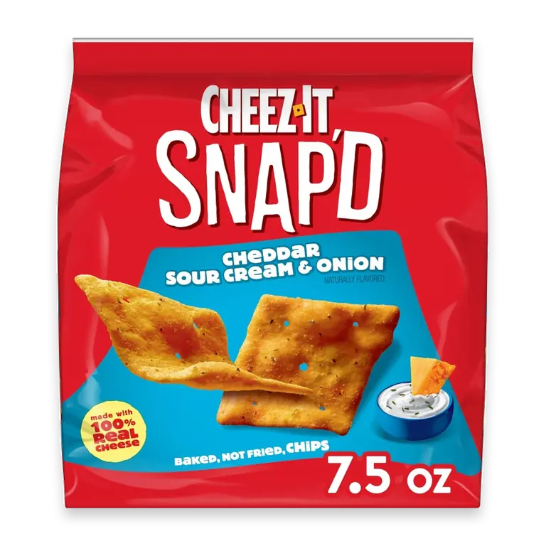 Snap'd Cheddar Sour Cream and Onion Cheese Crackers