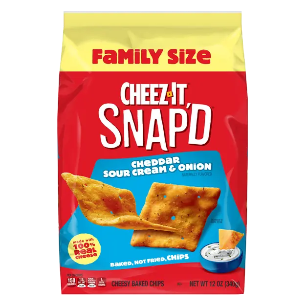 Snap'd Cheddar Sour Cream & Onion Cheesy Baked Crackers