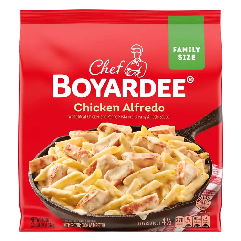 Chicken Alfredo, Family Size Skillet Meal, Frozen Meal
