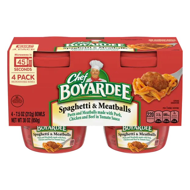 Spaghetti & Meatballs Microwavable Bowl - 4 ct