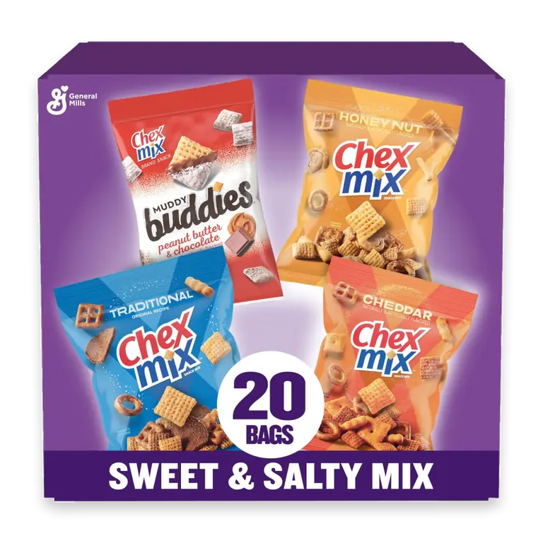 Sweet and Salty Mix Muddy Buddies and Chex Mix Snacks Variety Pack