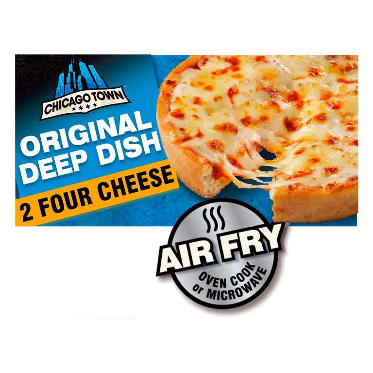 Chicago Town 2 Deep Dish Four Cheese Mini Pizzas 2 x 148g