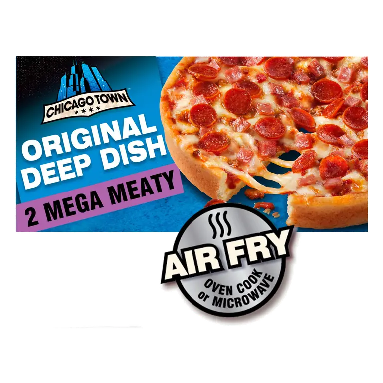Chicago Town 2 Deep Dish Mega Meaty Mini Pizzas 2 x 157g