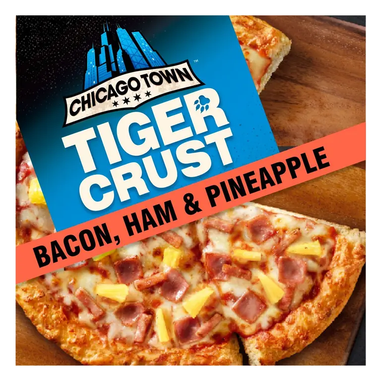 Tiger Crust Bacon, Ham And Pineapple Pizza