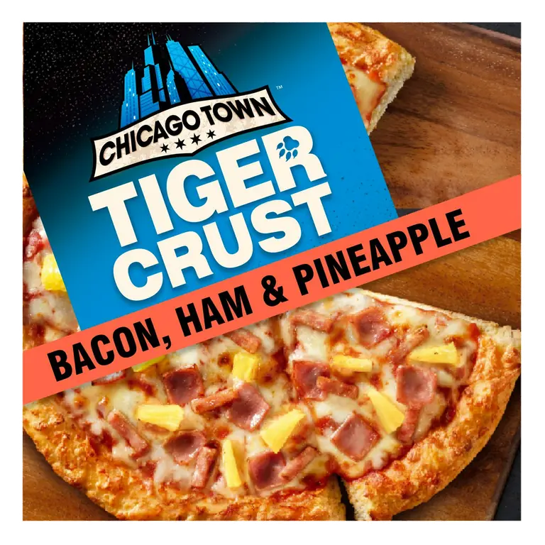 Tiger Crust Bacon, Ham & Pineapple Frozen Pizza 380g