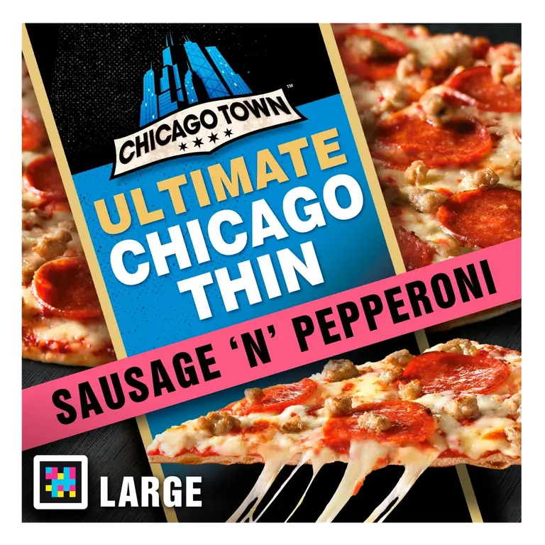 Ultimate Chicago Thin Sausage and Pepperoni Pizza