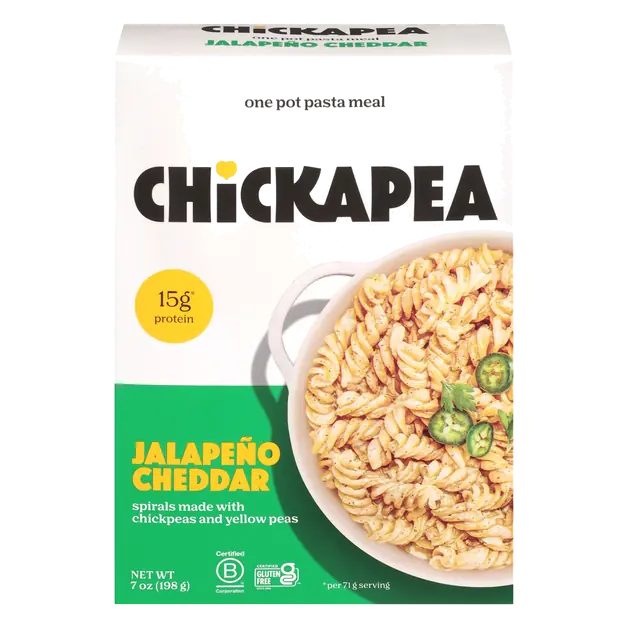 Gluten Free One Pot Chickpea Hoppin' Jalapeno Cheddar Pasta Dish