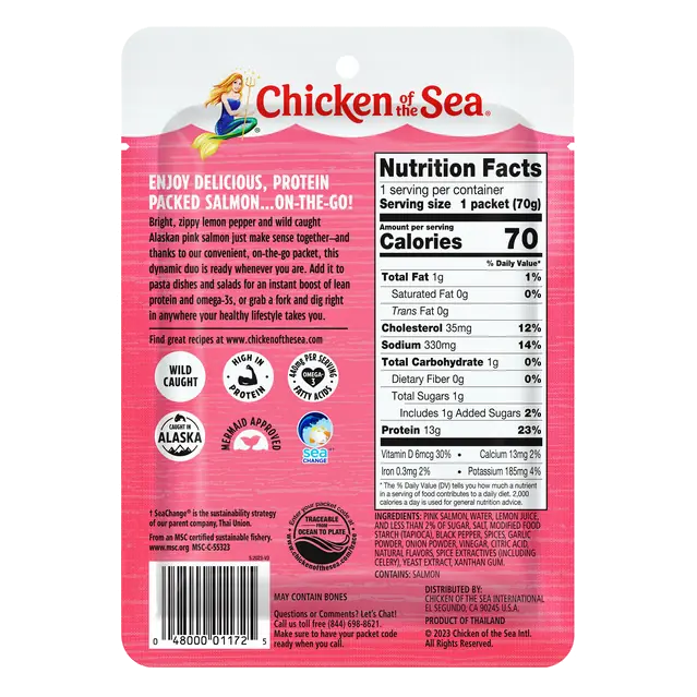 Lemon Pepper Lightly Seasoned Wild Caught Alaskan Pink Salmon