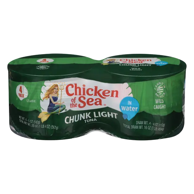 Wild Caught Chunk Light Tuna in Water - 4 ct
