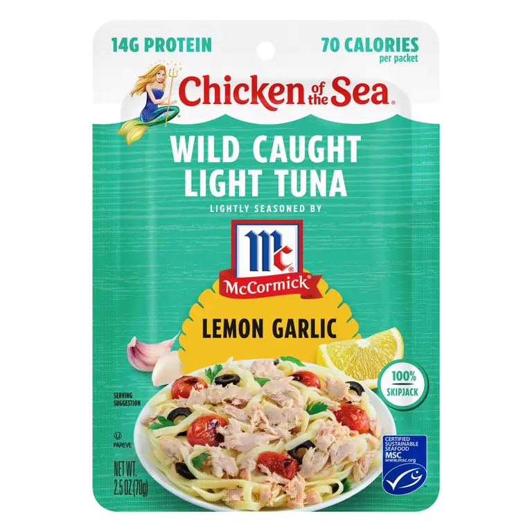Wild Caught Light Lightly Seasoned By Mccormick Lemon Garlic Tuna