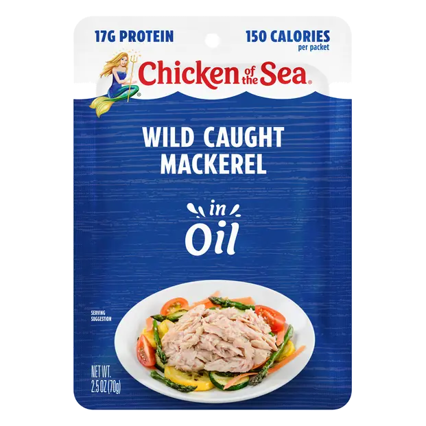 Wild Caught Mackerel in Oil Pouch