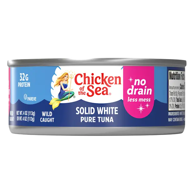 Wild Caught Solid White Pure Tuna No Drain