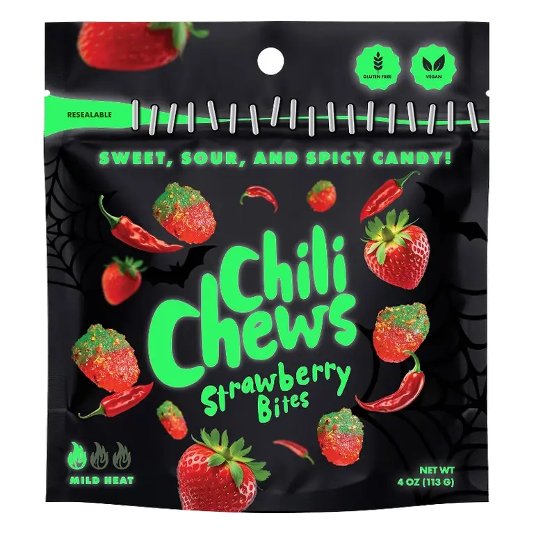 Chili Chews Halloween Strawberry Bites Candy, 4oz