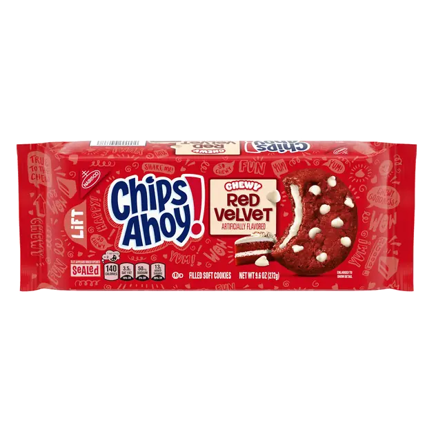 Red Velvet Cream Cheese Flavored Chips Chewy Filled Soft Cookies