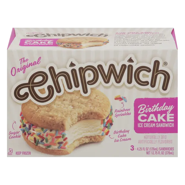 Birthday Cake Ice Cream Cookie Sandwiches - 3 ct