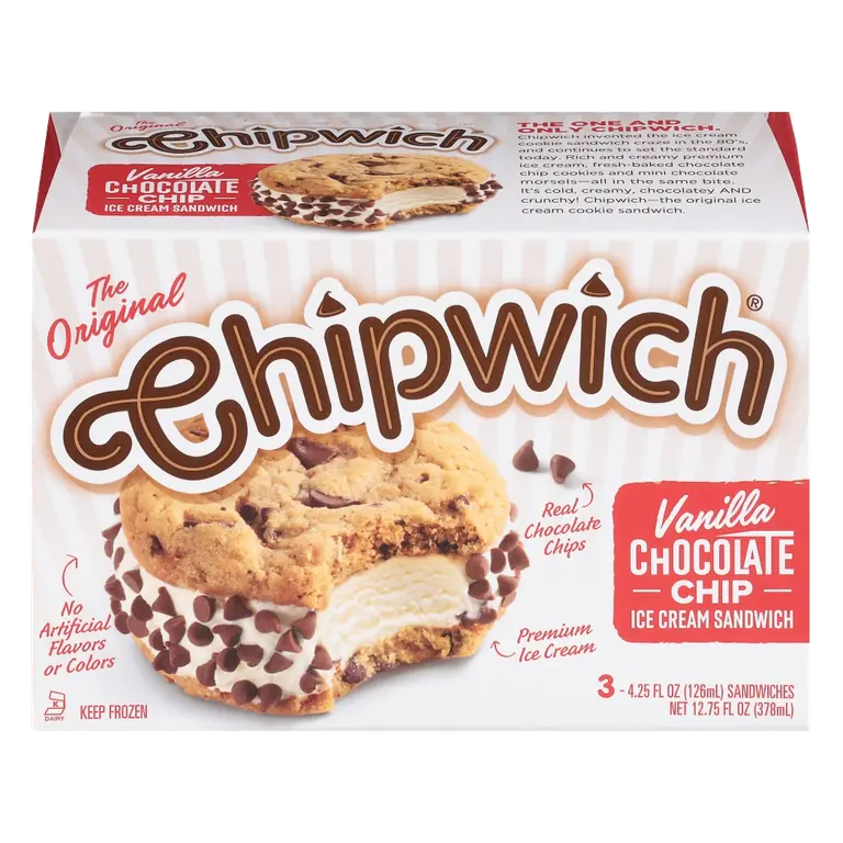 Vanilla Chocolate Chip the Original Ice Cream Sandwiches