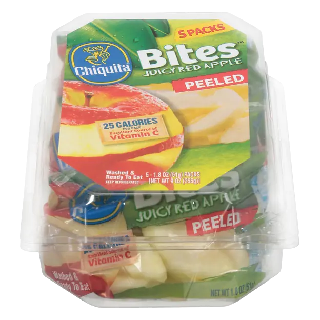 Bites Peeled Juicy Red Apples Snack Pack - 5 ct
