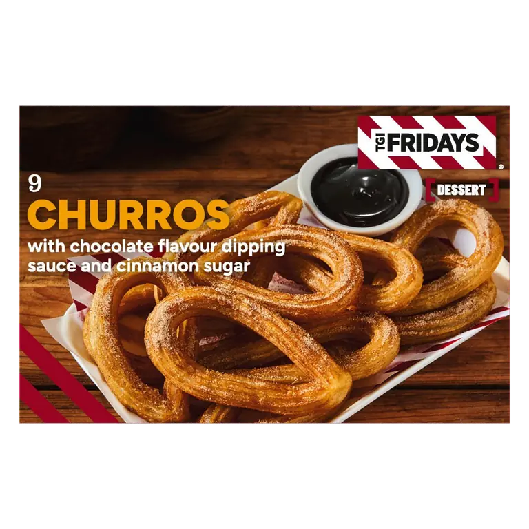 TGI Fridays 9 (approx.) Churros with Chocolate Flavour Dipping Sauce and Cinnamon Sugar 291g