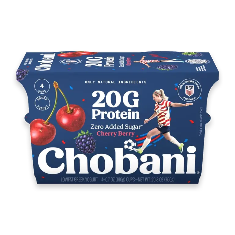 20g Protein Lowfat Greek Yogurt Cherry Berry 6.7oz 4PK