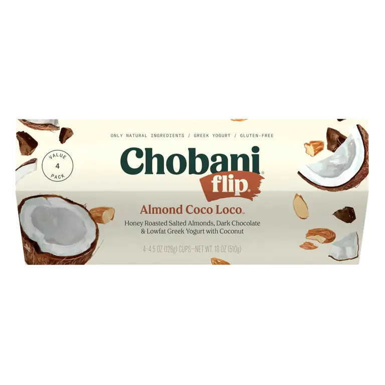 Almond Coco Loco Honey Roasted Salted Almonds, Dark Chocolate & Low-Fat Greek Yogurt with Coconut