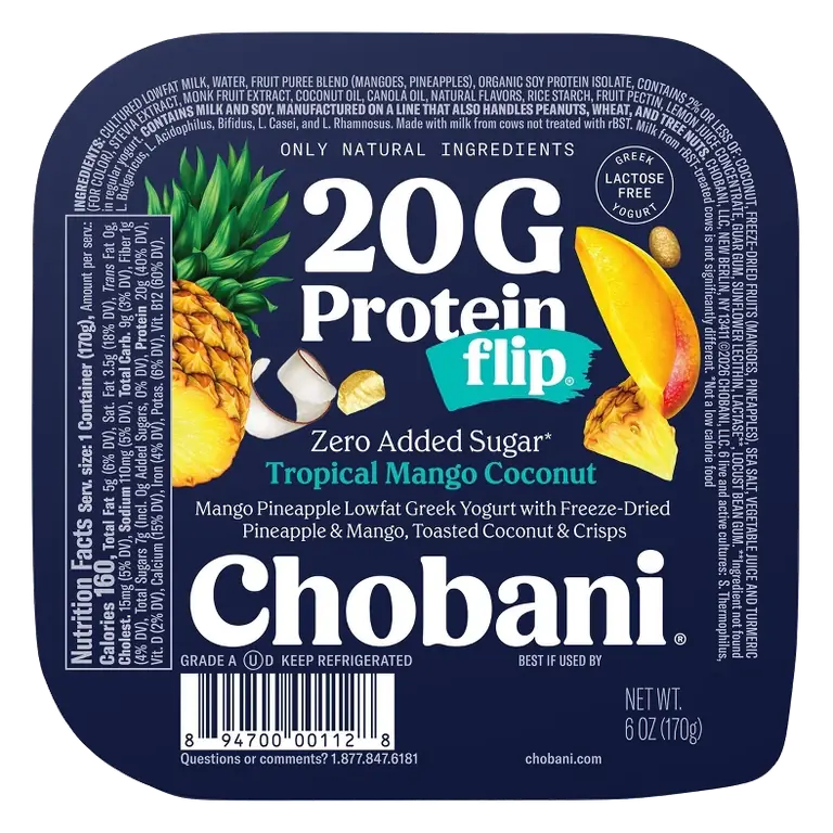 Chobani Flip Tropical Mango Coconut Greek Yogurt - 20g Protein - 6oz