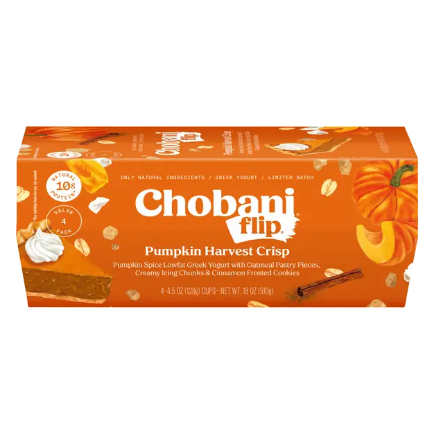 Flip Limited Batch Low Fat Pumpkin Harvest Greek Yogurt Cups - 4ct