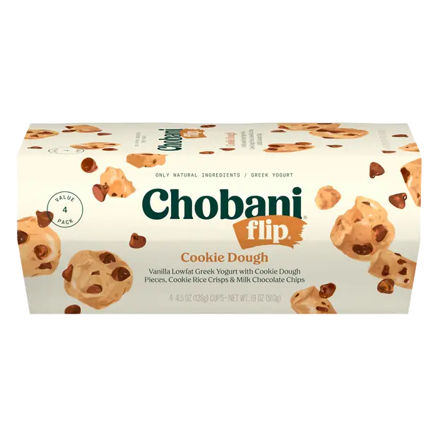 Flip Low Fat Cookie Dough Greek Yogurt Cups - 4 ct