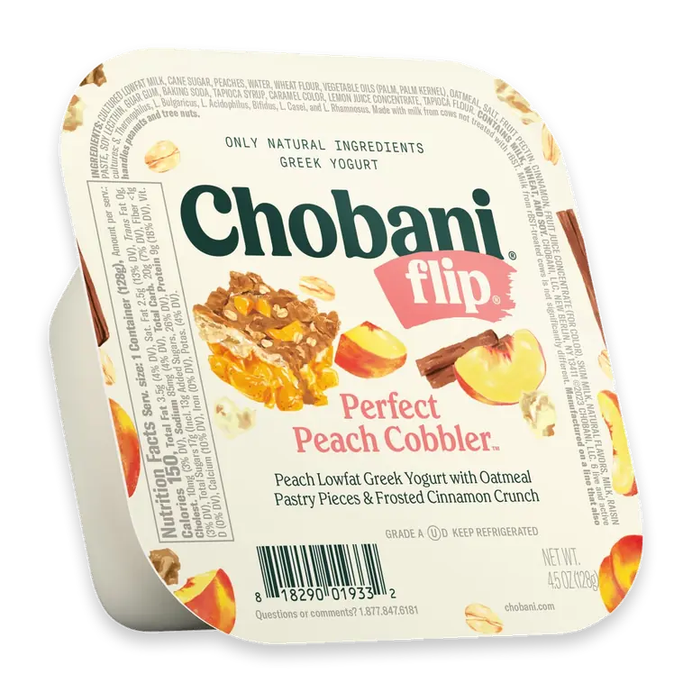 Flip Perfect Peach Cobbler Low Fat Greek Yogurt Cup