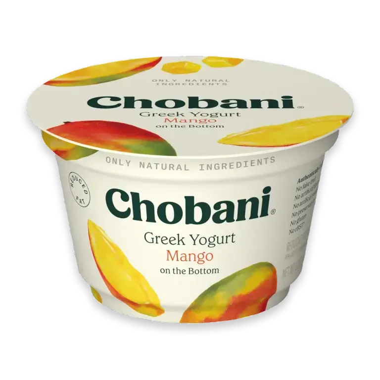 Low-Fat Greek Yogurt Mango On The Bottom 2% Milk Fat