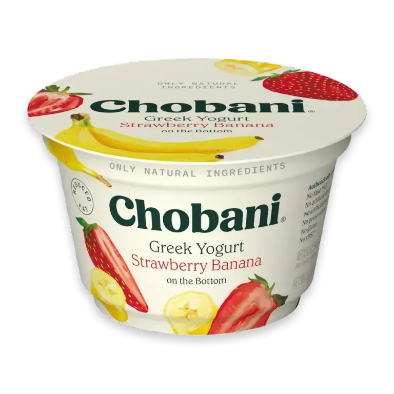Low-Fat Greek Yogurt Strawberry Banana On The Bottom 2% Milk Fat