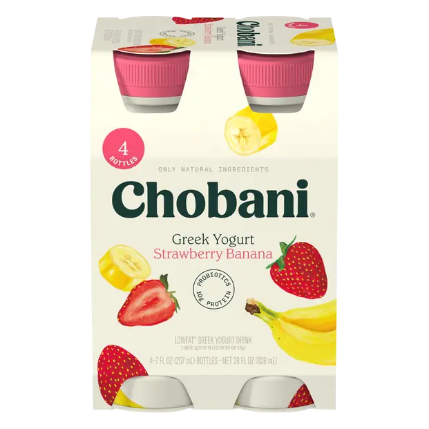 Low Fat Strawberry Banana Greek Yogurt Drink - 4 ct