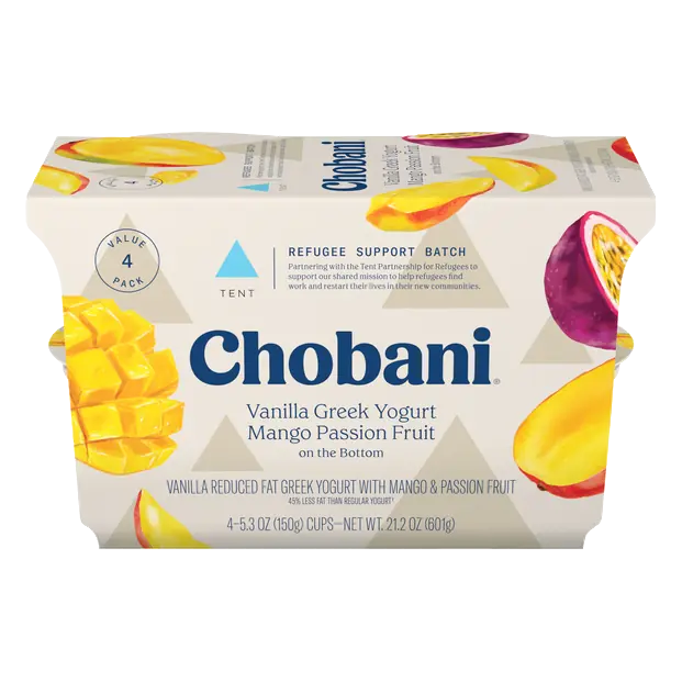 Mango Passion Fruit on the Bottom Vanilla Greek Yogurt Cups - 4 ct