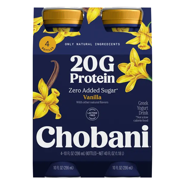 No Added Sugar Vanilla 20g Protein Greek Yogurt Drink - 4 pk