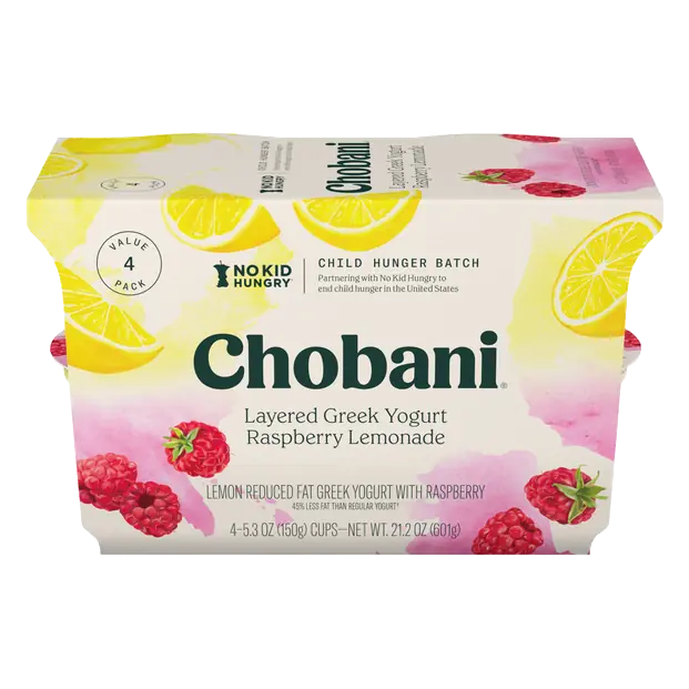 Reduced Fat Raspberry Lemonade Layered Greek Yogurt Cups - 4 ct