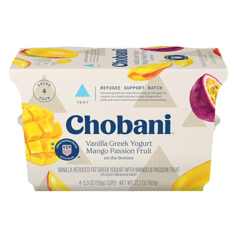 Tropical Fruit On the Bottom Vanilla Low-Fat Greek Yogurt with Mango & Passion Fruit