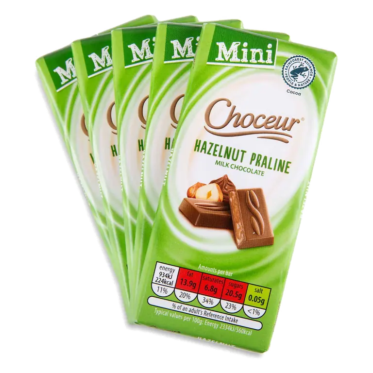 Smooth Praline Milk Chocolate Mini Tablets 5 Pack