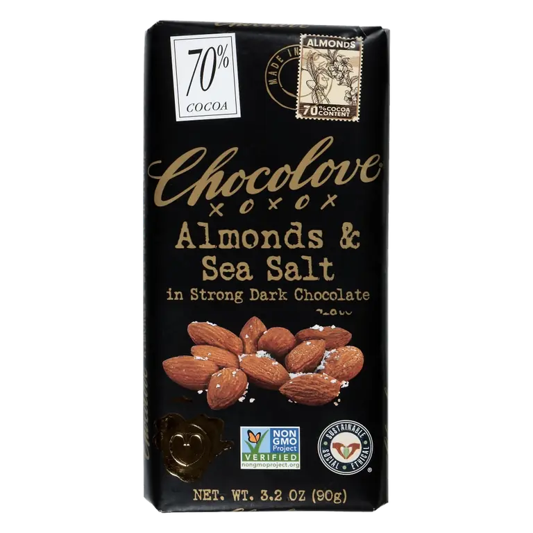 Almonds & Sea Salt in Strong Dark Chocolate
