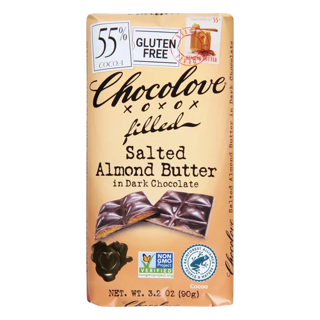 Chocolove Filled Salted Almond Butter in Dark Chocolate 3.2 oz