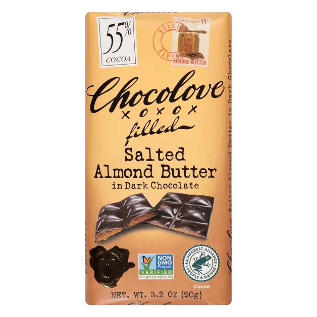 Gluten Free Salted Almond Butter Dark Chocolate Candy Bar