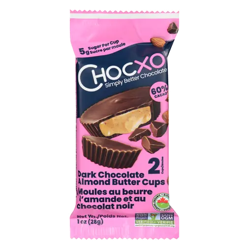 Dark Chocolate Almond Butter Cups 60% Cacao 2 x 14 g